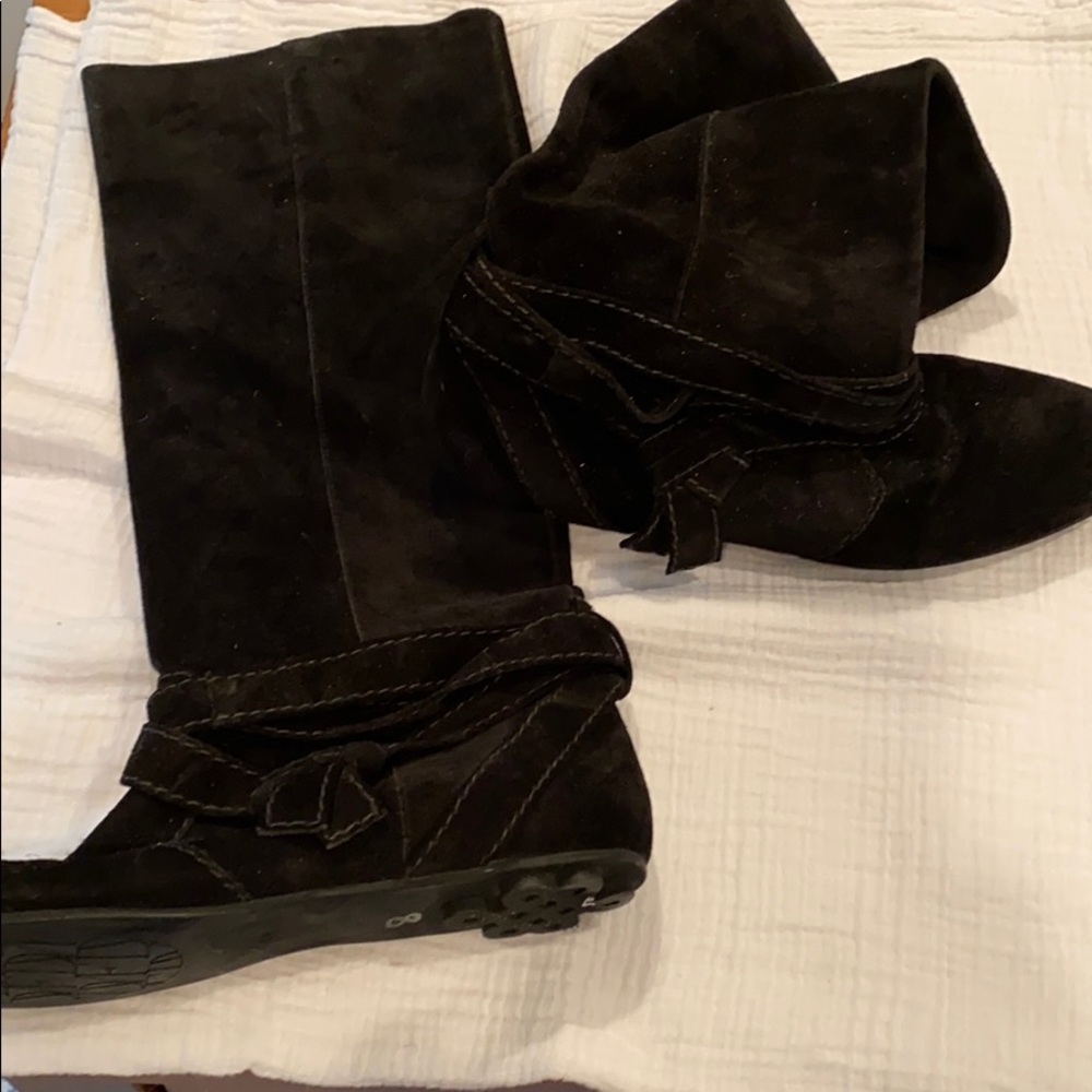 DVF black suede slouchy boots, 8, beautiful